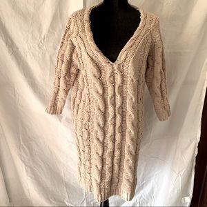 NWT Free People Beige Sweater Dress Size M